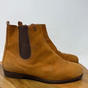 Tods Womens Brown‎ Suede Elastic Side Chelsea Ankle Boots Size 37 US 7